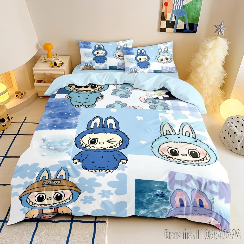 Cute New Anime LA-BUBU Duvet Cover Set HD Comforter Cover for Kids Bedding Sets Bedclothes Bedroom Decor