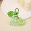 Candy Color Bling Heart Bear Key Ring Transparent Lovely Bag Pendant  for Friend