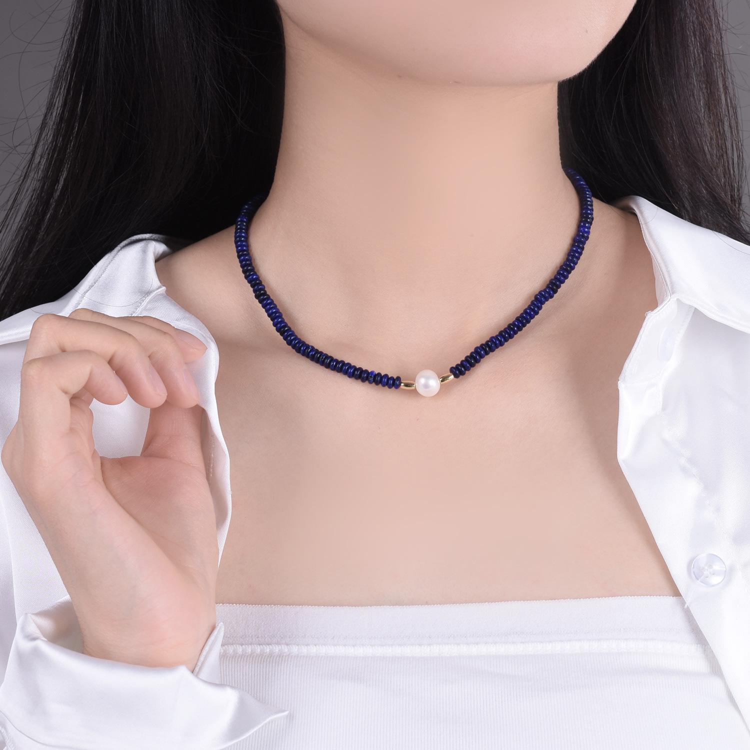 

2024 Black Crystal Pearl High-Design Niche Women s Choker Necklace чёрный