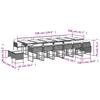 17 Piece Garden Dining Set with Cushions Brown Poly Rattan