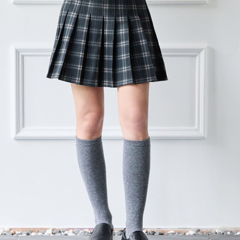 nitina cashmere emblem knee socks M/GY