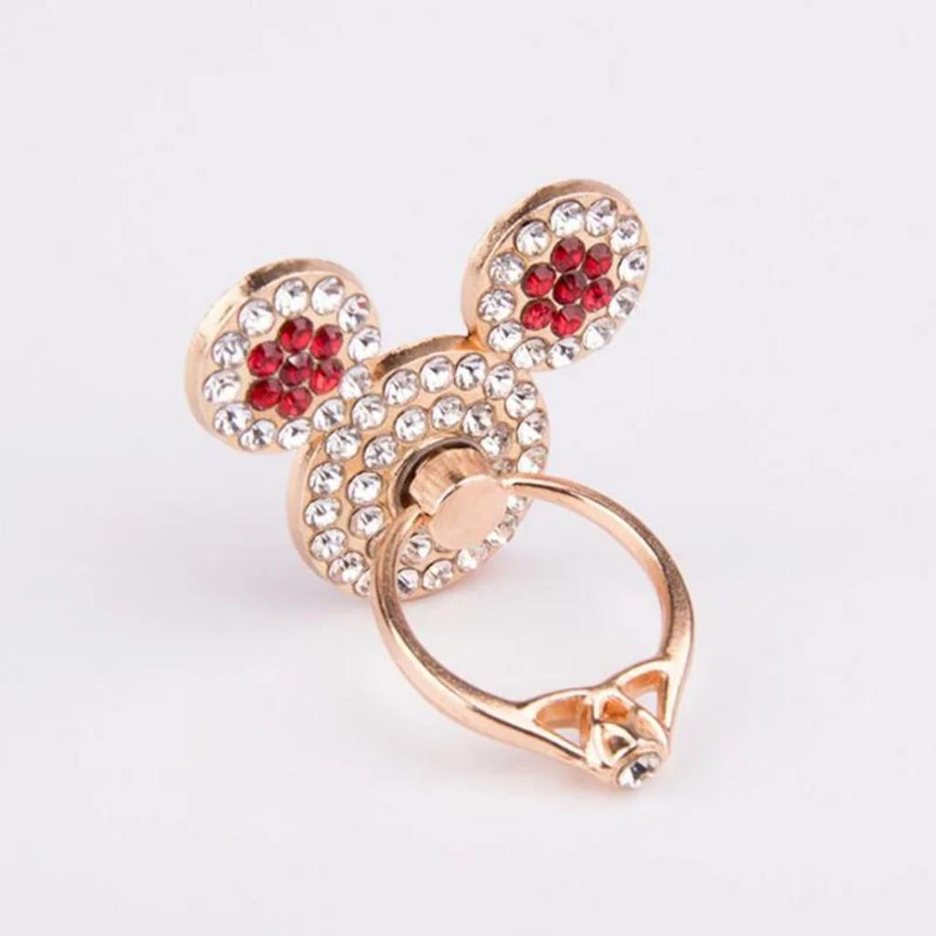 Mouse Head Diamond Ring Buckle Holder Eject 161 Degree Rotation Phone Holder Metal Holder Smartphone/Tablet Holder