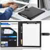 Professional Leather Portfolio Folder Binder Legal Pad Holder A4 Notepad Resume Writing Pad Conference Document File Organizer