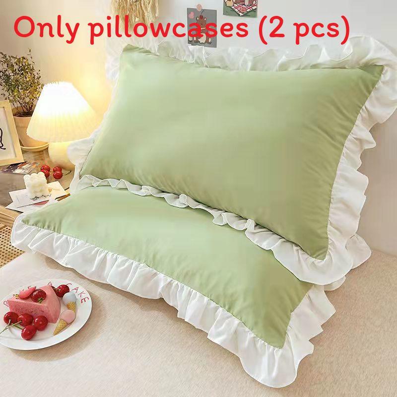 Cotton Pillowcase Pair With Solid Color For Home Bedroom Decor