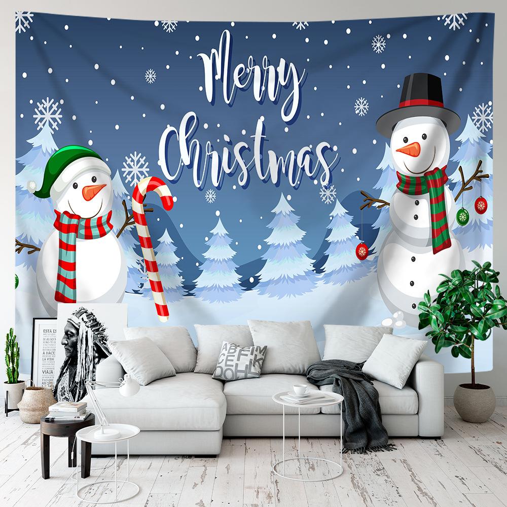Cartoon Tapestry Christmas Wall Hanging Background Cloth Room Party Decoration