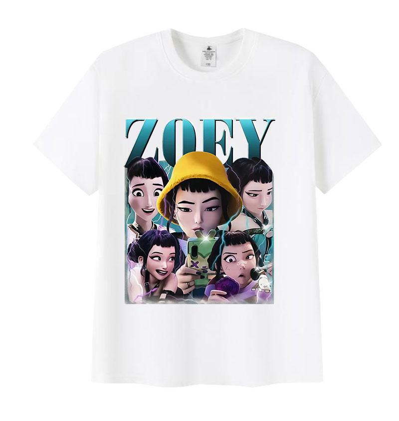 K-pop Zoev Demon Hunters Anime Graphic Print T Shirt Men Women's Harajuku Fashion Oversized T-shirts Casual Cotton Tops T-Shirt
