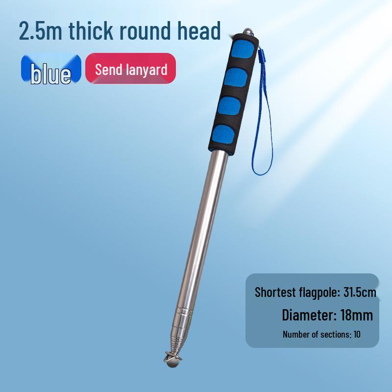 Cabo Telescópico de Aço Inoxidável para Mastro de Bandeira: Guia ao Ar Livre, Comando de Treinador e Bastão Apontador de Ensino