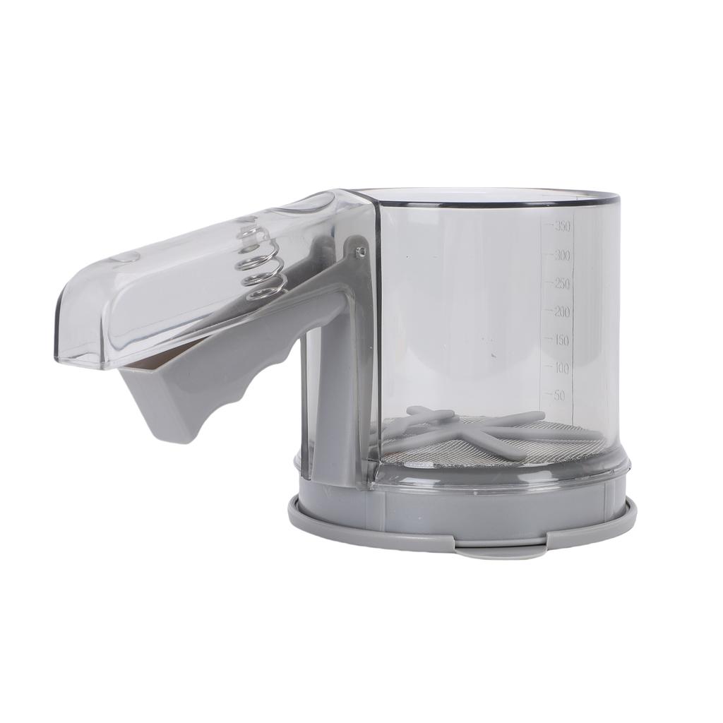 2 Layer Flour Sifter Baking Powder Sieve Stainless Steel Mesh One Hand Squeeze Mechanism for Flour Sugar Powder