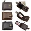 Men Faux Leather Wallet Large Capacity Wallet with ID Window Zipper Button Vintage Front Pocket Anti-Theft Multi-Slots Credit Card Holder