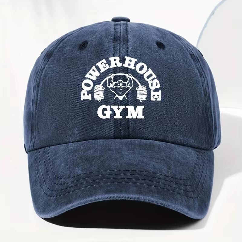 Unisex POWERHOUSE GYM Printed Vintage Washed Baseball Capadjustable Design Suitable for All Seasons for Outdoor and Daily Wear