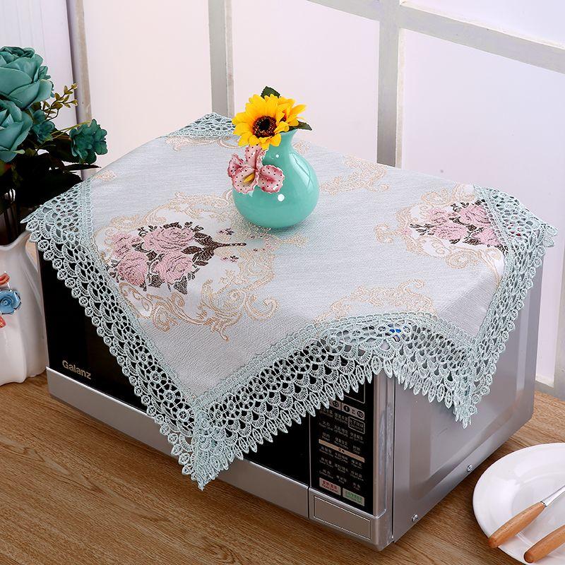 

Покрывало для прикроватной тумбочки Европейская Спальня Минимализм Современный Кружевная Ткань Чехол для Холодильника Ткань для Сокрытия Пыли Пылезащитная Ткань для Дома Splendid-Blue 60*60 (size including lace)