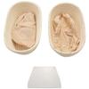 Vielseitige 2er-Packung 10 Zoll ovale Gärkorb - Teigschüssel zum Backen Geschenke für Bäcker Gärkörbe für Sauerteig B