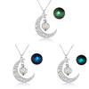 Collana Luna e Zucca di Halloween con Ciondolo Luminoso al Buio per Donna