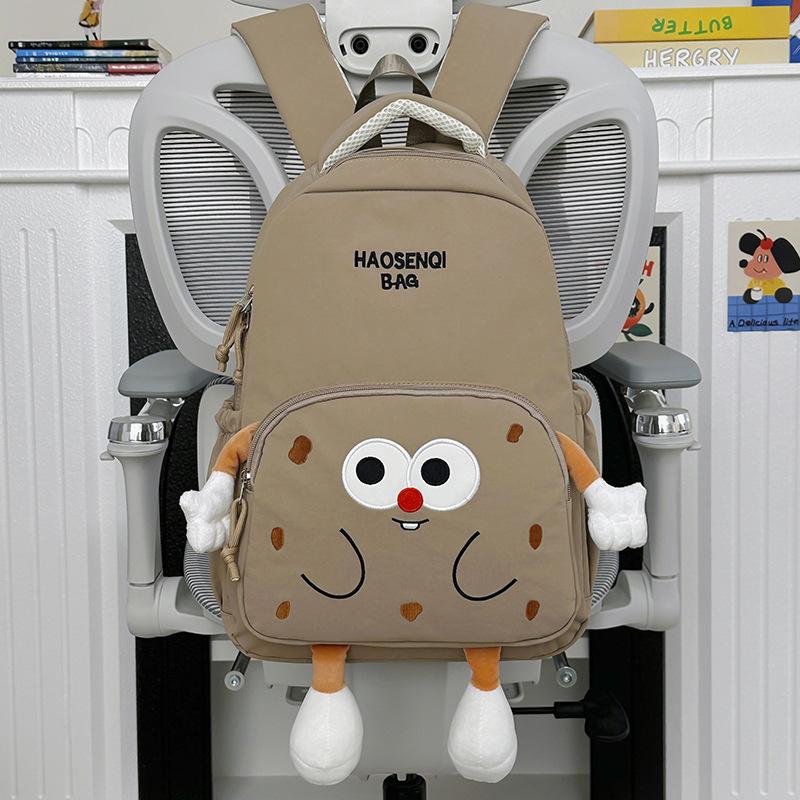 Schoolbag cute cookies backpack women's 1011 new ugly cute student schoolbag kindergarten light travel small backpack