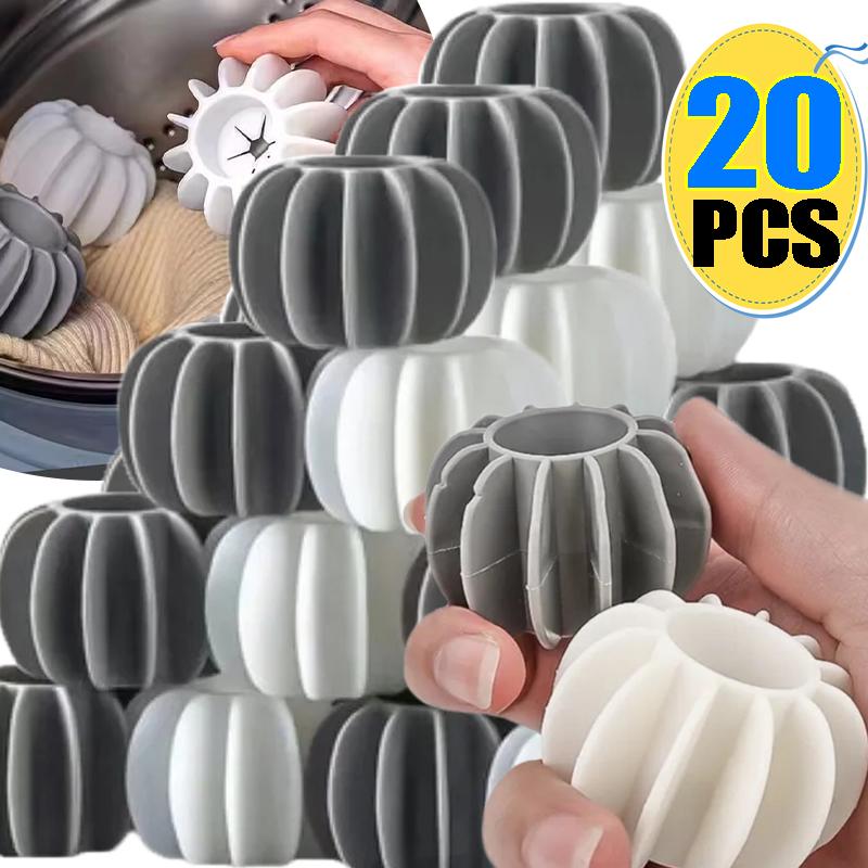 20/1PCS Silicone Laundry Ball Reusable Anti-tangle Clothes Cleaning Balls Stain Removal Anti-winding Hair Catcher Cleaning Tools