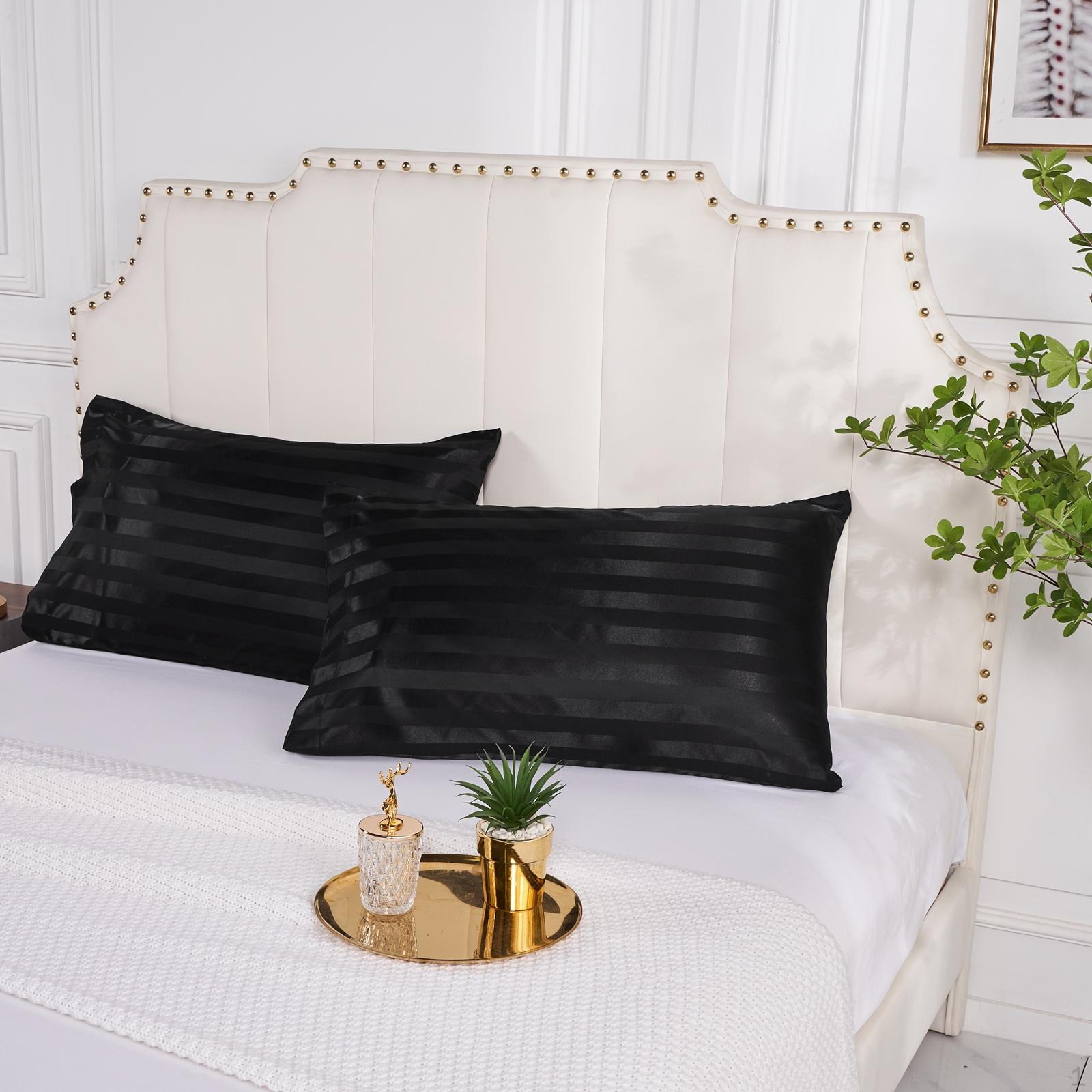 Наволочка в полоску с клапаном чехол для подушки спальня black 2 Pcs 1190₽