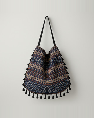 Női vászontáska Etnikai stílusú válltáska Pamut vászon kézitáskák Divat rojtos válltáska Irodalmi stílusú nagy kapacitású kézitáskák