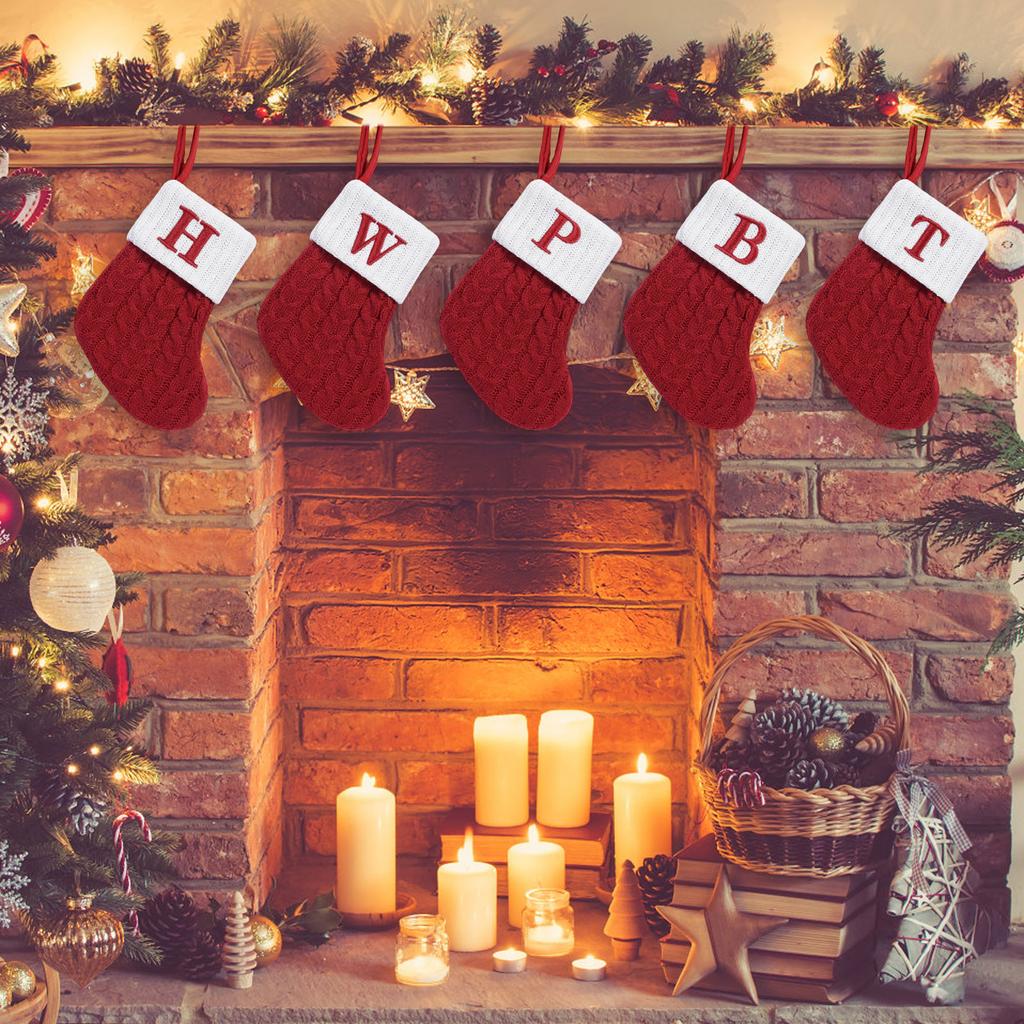 Christmas Exquisite Red Christmas Socks Letter Candy Bag Decoration Gift Bag Christmas Tree Decoration