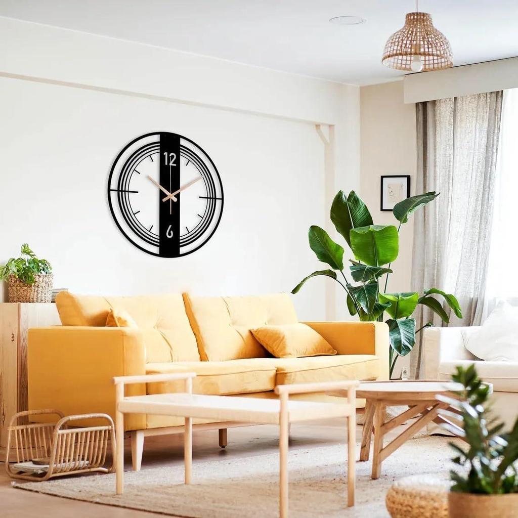 Analog väggklocka i metall för vardagsrum, sovrum, kontor, kök, hem och hall | Antik, snygg, stor storlek, modern väggklocka för heminredning (60 cm)