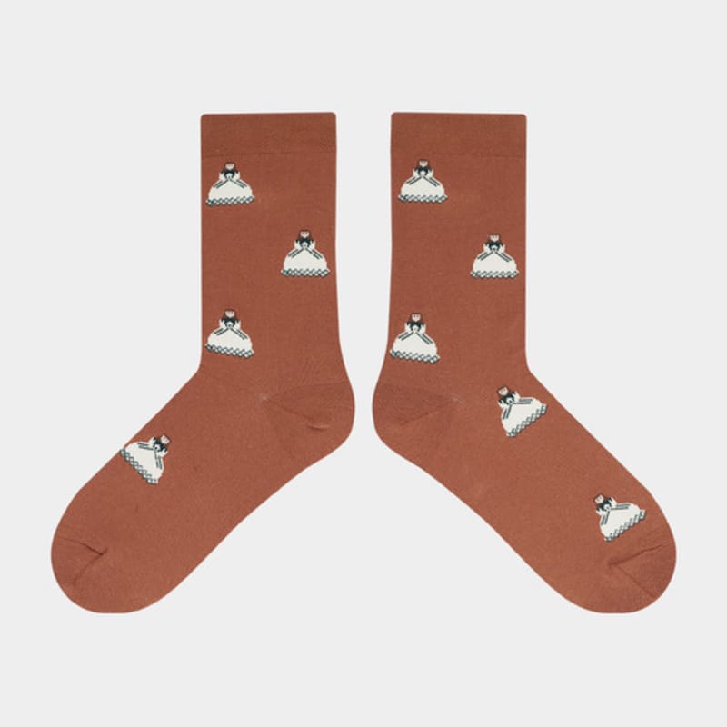 STUDIO SOCKSTOP Scarlett O'Hara White One-Piece Embroidered Socks