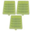 3pcs Ice Cubes Mould Silicone Stackable Dishwasher Safe 15 Grids Ice Tray with Removable Lid for Home Bar Green
