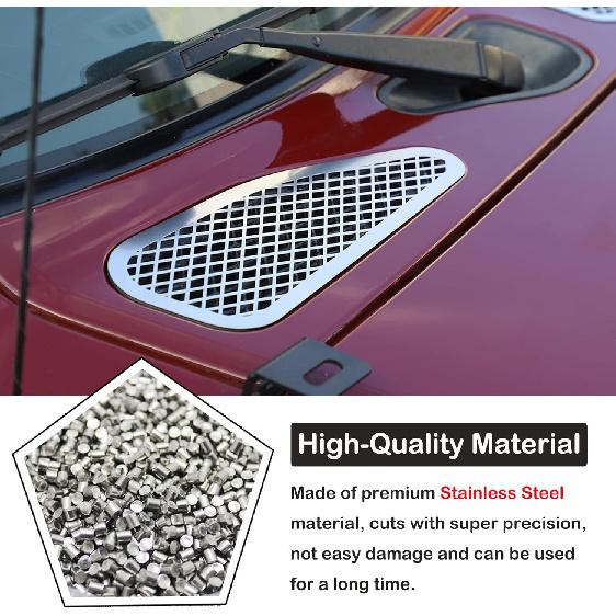 Aunginsy Car Front Hood Air Vent Cover Trim Compatible with Toyota FJ Cruiser 2007-2021+ Car Front Engine Hood Vent Outlet Protection Mesh Exhaust