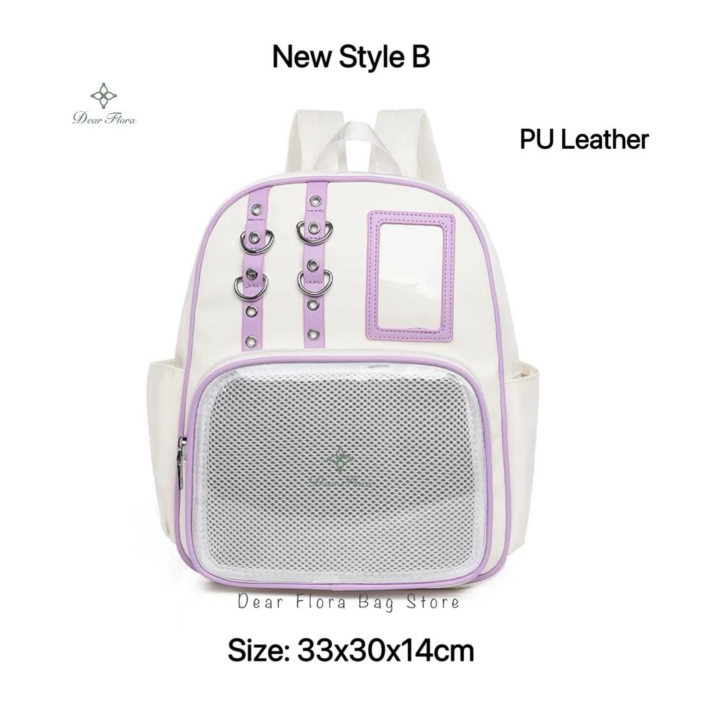 Y2K Cute Mini Backpack Women Kawaii Ita Bag Sweet Girl Transparent Rucksack DIY Personality Display Knapsack Lolita Shoulder Bag