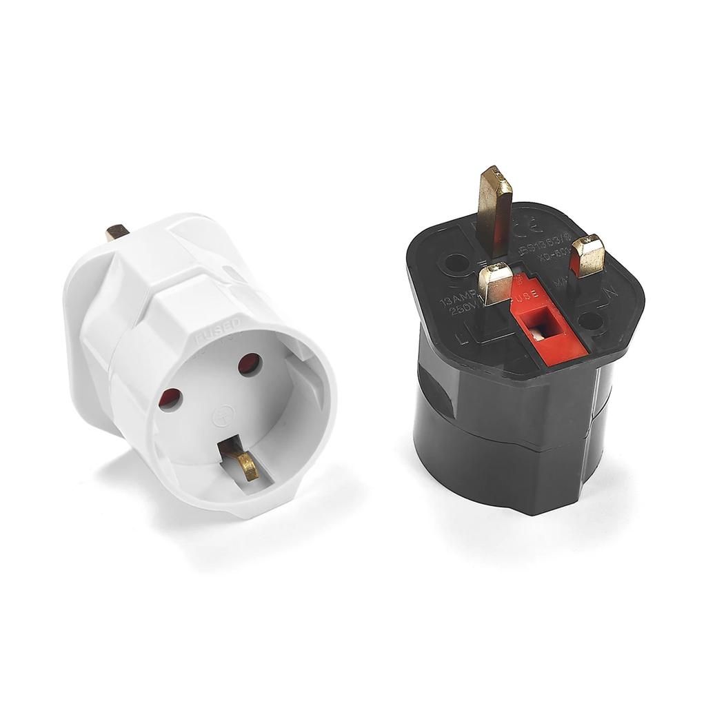 Universal Copper Korea Germany Russia EU To UK Power Adapter European To British Singapore Malaysia Converter Type G Fused Plug