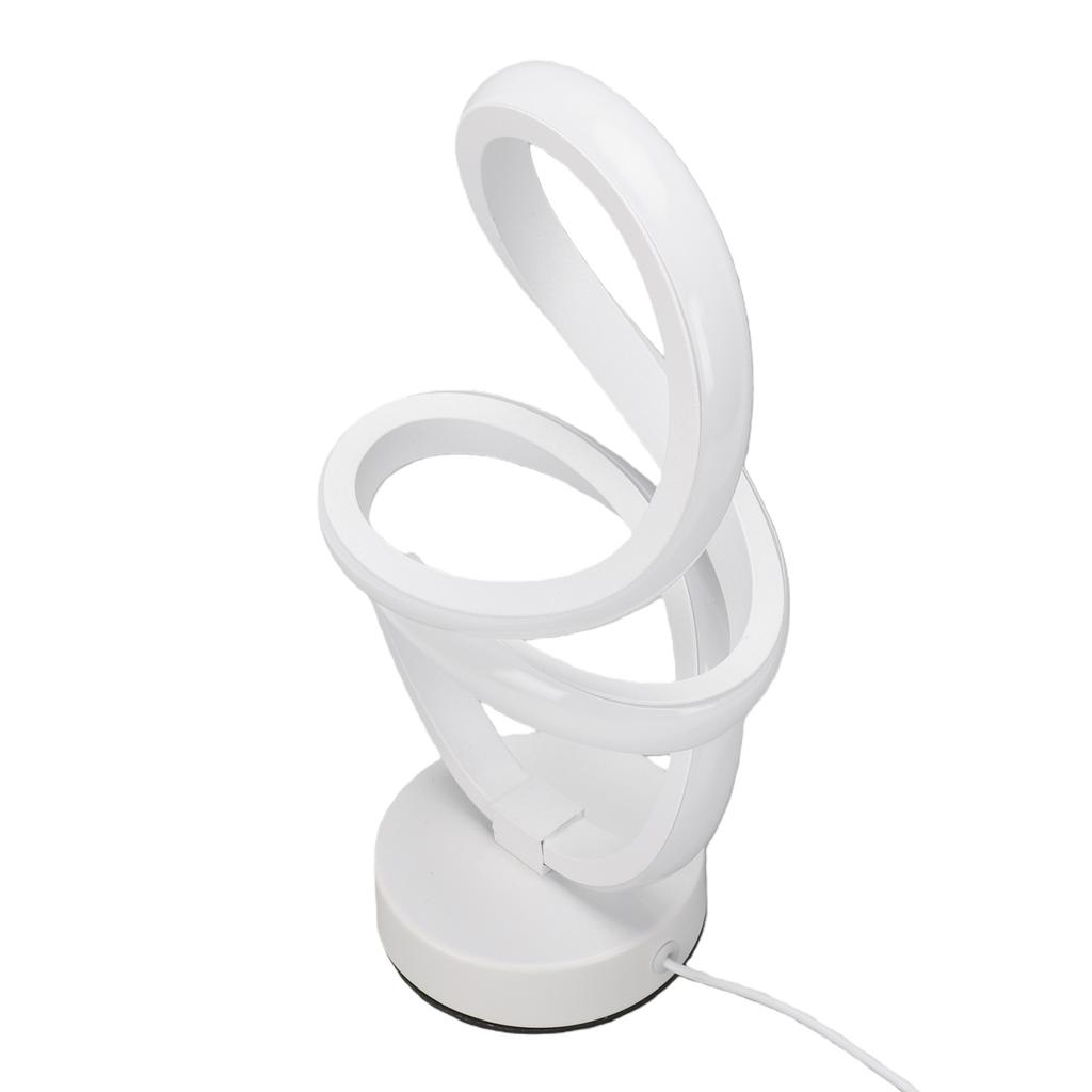 Spiral Desk Lamp LED Bedside Table Lamp with 3 Color Temperatures USB Powered Modern Night Light for Bedroom Office