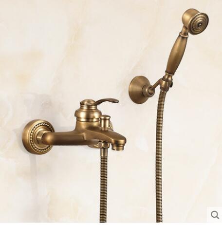 

Bathtub Faucets Antique Bronze Bathroom Tub Mixer Faucet New Ceramic Style Hand held Bathtub Faucet Wall Mounted Shower Faucets