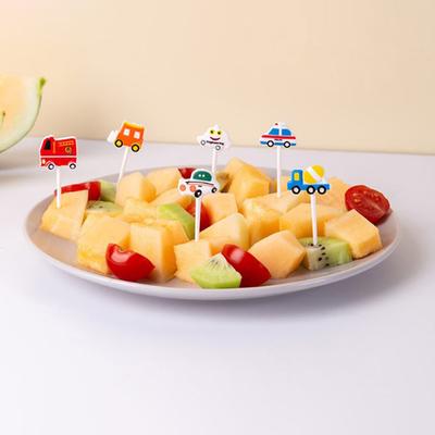 6 Stücke Auto Kinder Obst Gabeln Zahnstocher Kinder Essen Picks Bento Zahnstocher
