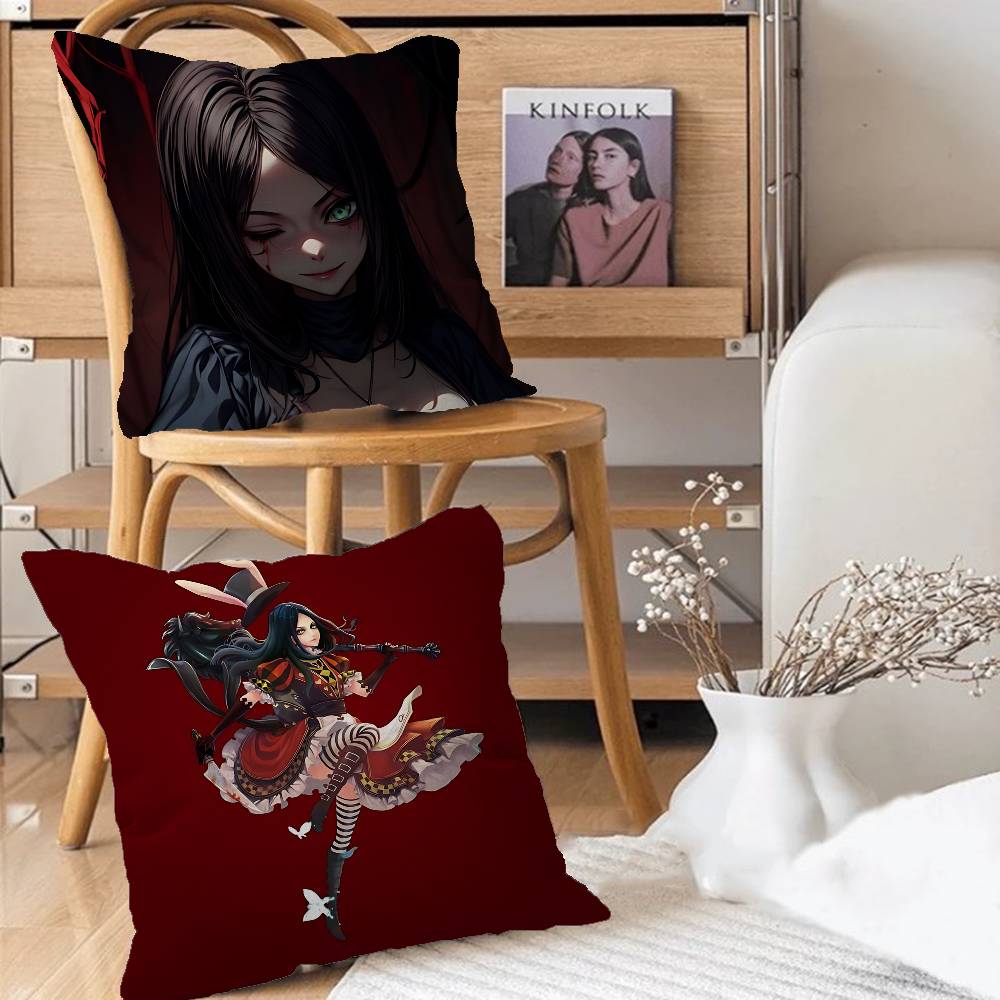 GAME AliceS Madness Returns Pillow Case Removable Washable Cushion Cover – All-Season Soft Linen