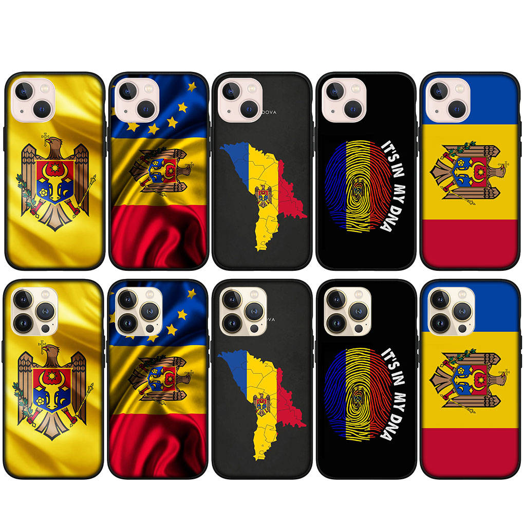 IPhone 15 14 Xiaomi Redmi Note 13 12 11 Pro Max X 8 7 XR Samsung Galaxy A15 S24 S23 A05 Huawei OPPO A17 რუკა მოლდოვას რესპუბლიკის დროშის ტელეფონის ქეისი