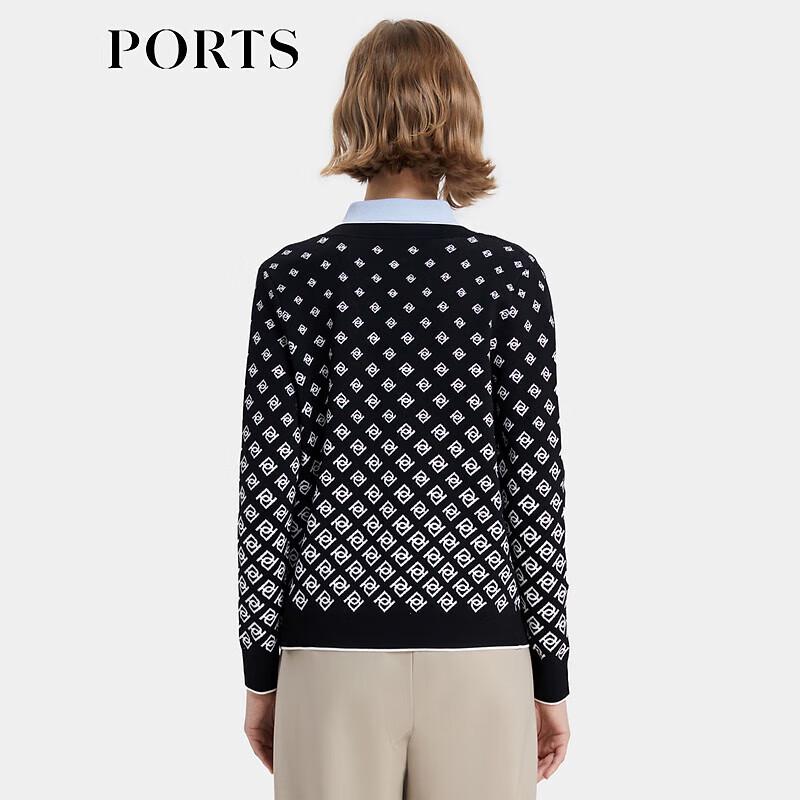 Ports Women's Gradient Logo Jacquard Knit Cardigan