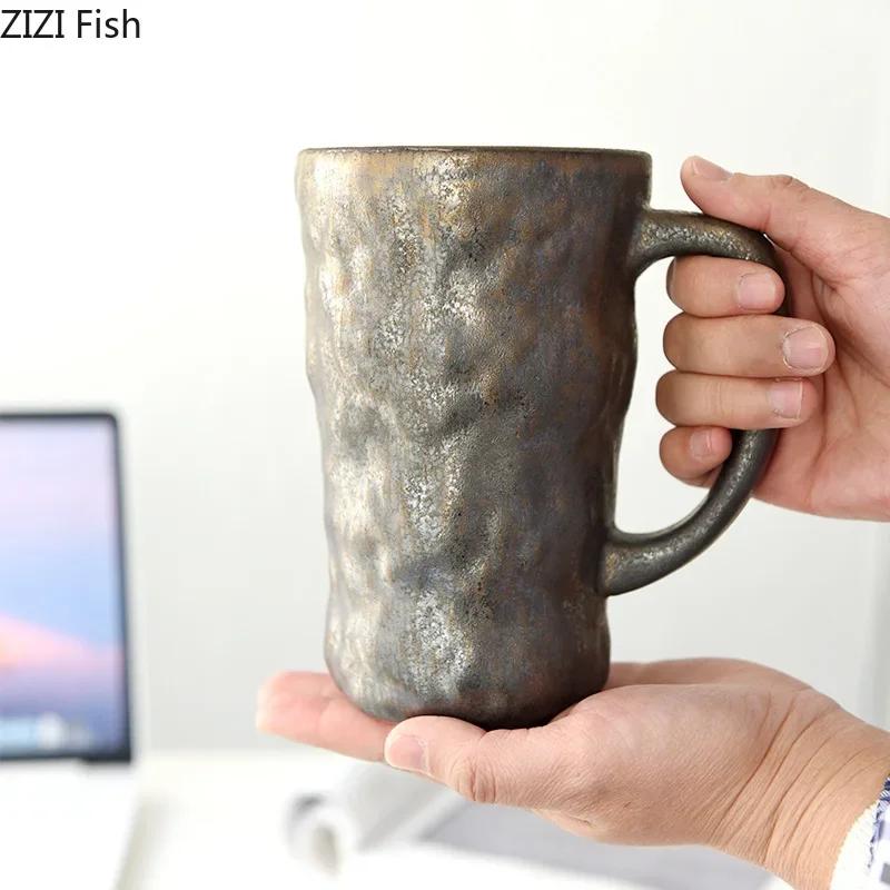 Classical Coloured Mug 620ml Ceramic Cup&saucer Dining Table Coffee Cup Milk Tea Mugs Afternoon Tea Teacup Fruit Juice Container