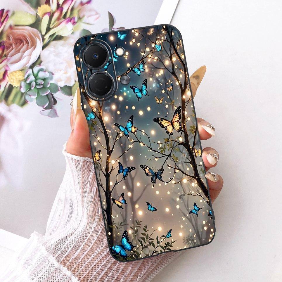 Flower Butterfly Luxury Girly Fashion Casing For Tecno Spark GO 3 GO3 KN3 Phone Case Soft Slim Matte Silicone TPU Back Cover