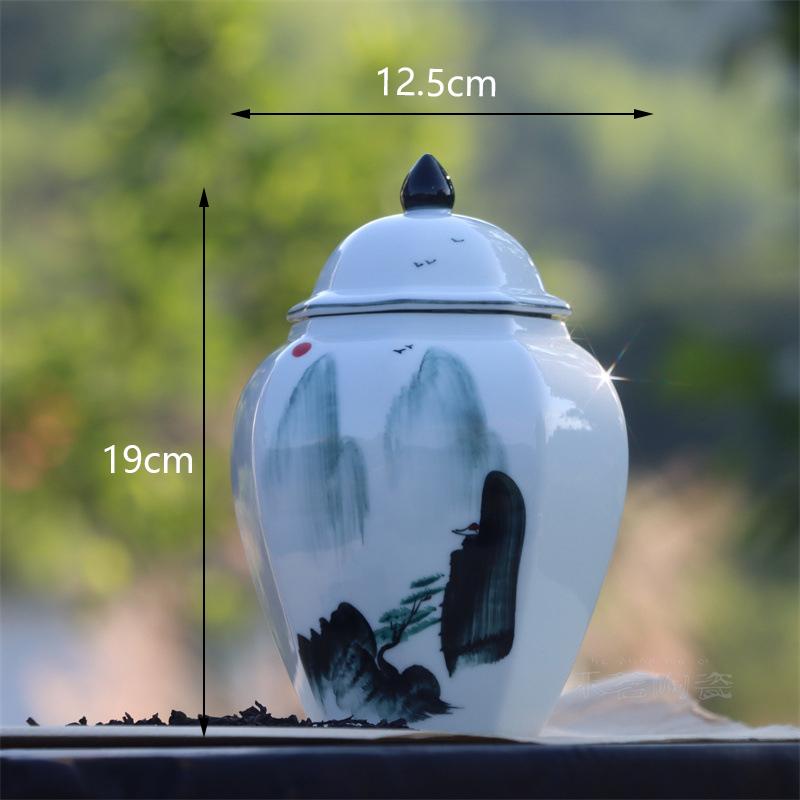 

Чайник с китайской горной росписью 845 мл, керамический горшок для хранения с крышкой, контейнер для чая, журнальный столик для гостиной, украшение для дома, подарок