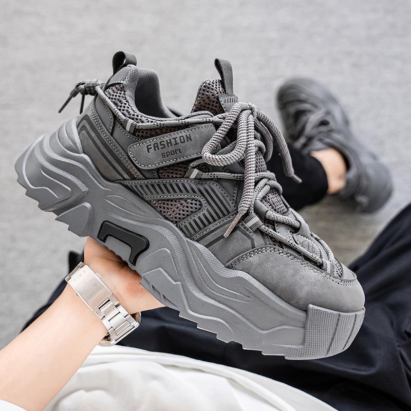 New Fashion Men 's Four Seasons Comfortable Thick Sole Shoes Students BoysTrending Soft Sole Breathable Casual Running Sneakers