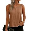 Damen Farbige Baumwoll-Leinen-Camisole Locker Ärmellos Vielseitiges Unterziehoberteil