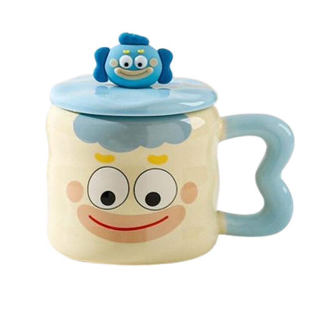 380ML Funny Joker Ceramic Mug Creative Cartoon Water Cup Ceramic Coffee Mug  Home Decoration Style 1 Blue