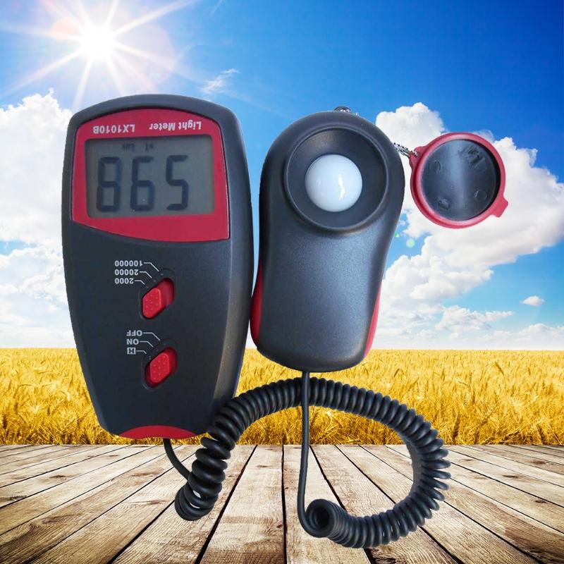 Digital Illuminance Meter Light Meter High Accuracy Tester 3 Ranges 2,000/20,000/100,000 ON/OFF Button Handheld Meter