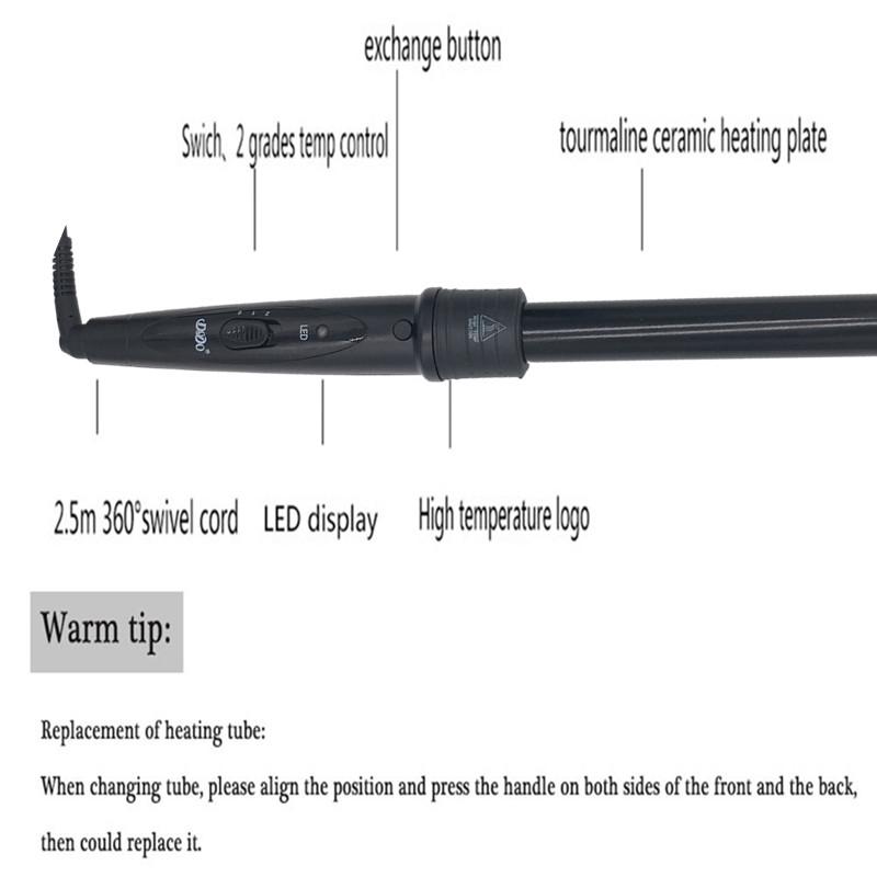 3 in 1 Lockenstab Pflege Styling Lockenstab Austauschbare 3 Teile Clip Haareisen Lockenstab Set Lockenstab Frisuren Werkzeug