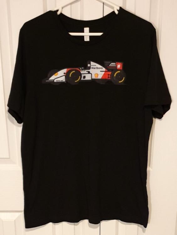 MARLBORO MCLAREN Formula One F1 Fan Made Tribute TShirt Colour Black Size XL. Unisex T-Shirt