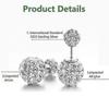 Double Sided Sparkle Bling Earrings - Sterling Silver Crystal Rhinestone Ball Stud Earrings for Women