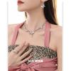 Original Pink Butterfly Necklace Summer Collarbone Chain Metal Feeling Korean Trend Item Jewelry Wholesale