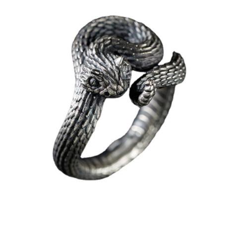 Vintage Gothic Domineering Black Color Snake Ring For Men Women Punk Handmade Stainless Steel Ring Jewelry Accessories Gift 2026