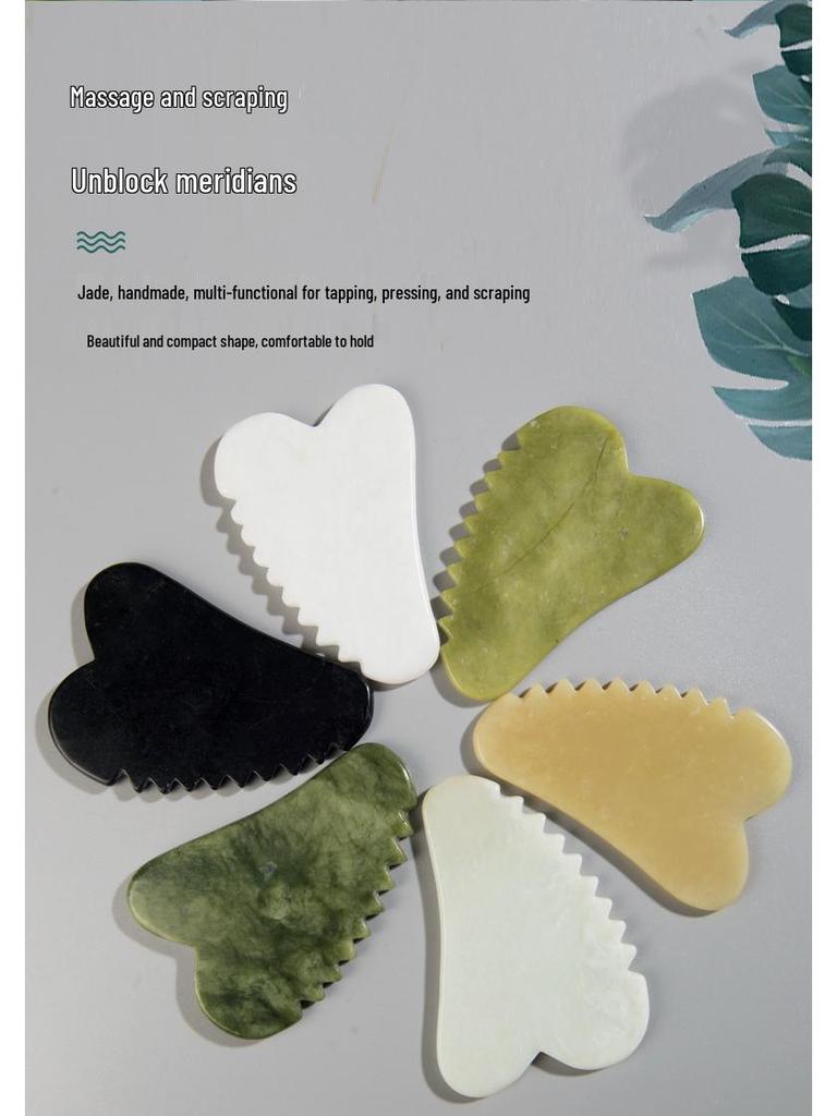 Heart-shaped Xiuyan Jade Gua Sha Board for Face and Eyes - Universal Beauty Tool