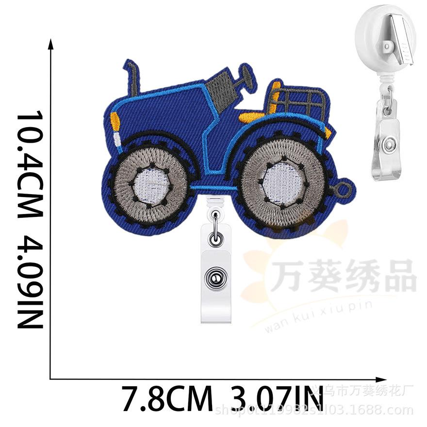 Car Easy-Pull Buckle Embroidery Cloth Sticker Cute Construction Vehicle Clothes Patch Sticker Crocodile Clip Truck Embroidery Chapter Boy