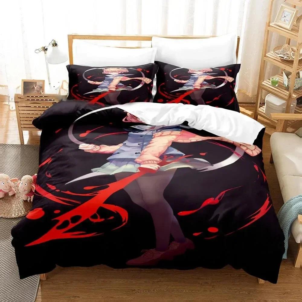 

Comforter Anime Beyond The Boundary Mirai Kuriyama Bedding Set Boys Girls Twin Queen Size Bed Kids Adult Home Textiles Comforter (quilt)-EU Single(135*200cm)3pcs
