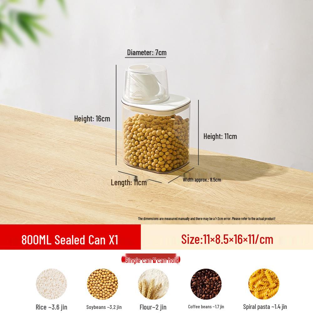 Cereal Storage Jar: Transparent, Insect & Moisture-Proof, Food-Grade Kitchen Container